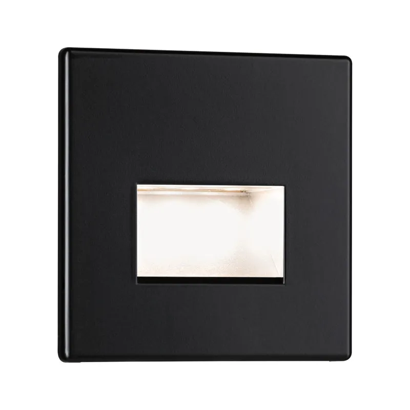 Paulmann LED Wandeinbauleuchte Edge eckig 80x5mm 1,2W 50lm 230V 2700K Schwarz matt