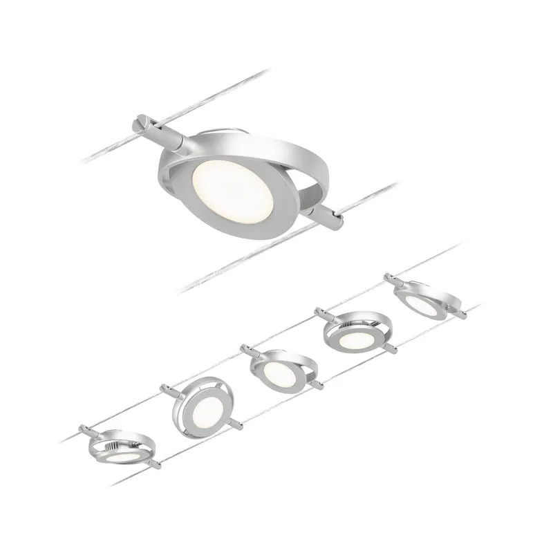 Paulmann Seilsystem Set RoundMac Chrom matt#Chrom max. 5x4,5W ohne Leuchtmittel DC
