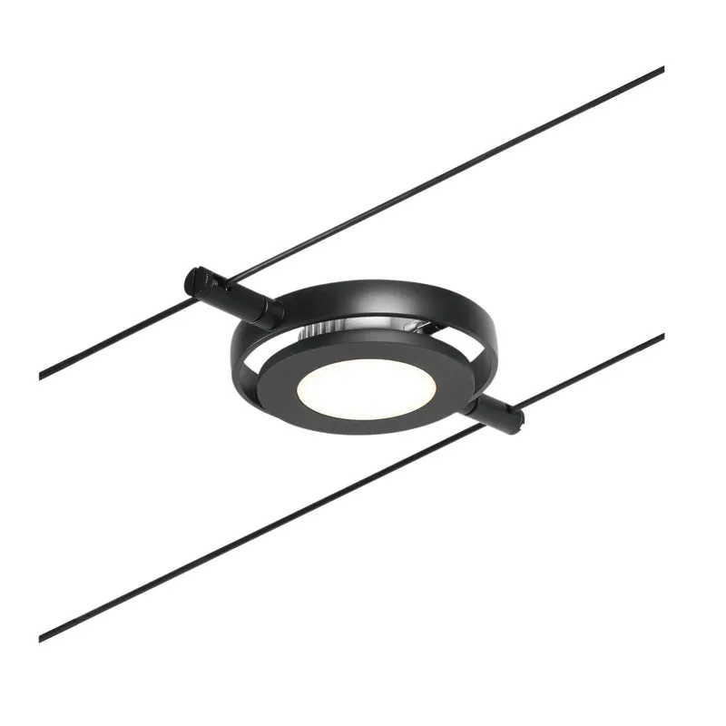 Paulmann Seilsystem Spot RoundMac Schwarz matt#Chrom max. 1x4,5W ohne Leuchtmittel DC