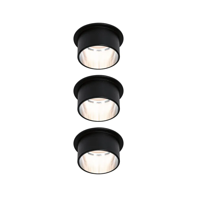 Paulmann Einbauleuchte LED Gil 6W Schwarz matt#Eisen gebürstet IP44 2.700K 3-Stufen-dimmbar
