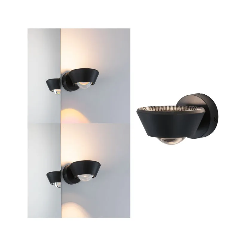 Paulmann LED Wandleuchte Sabik IP44 1x9W Schwarz ohne Leuchtmittel