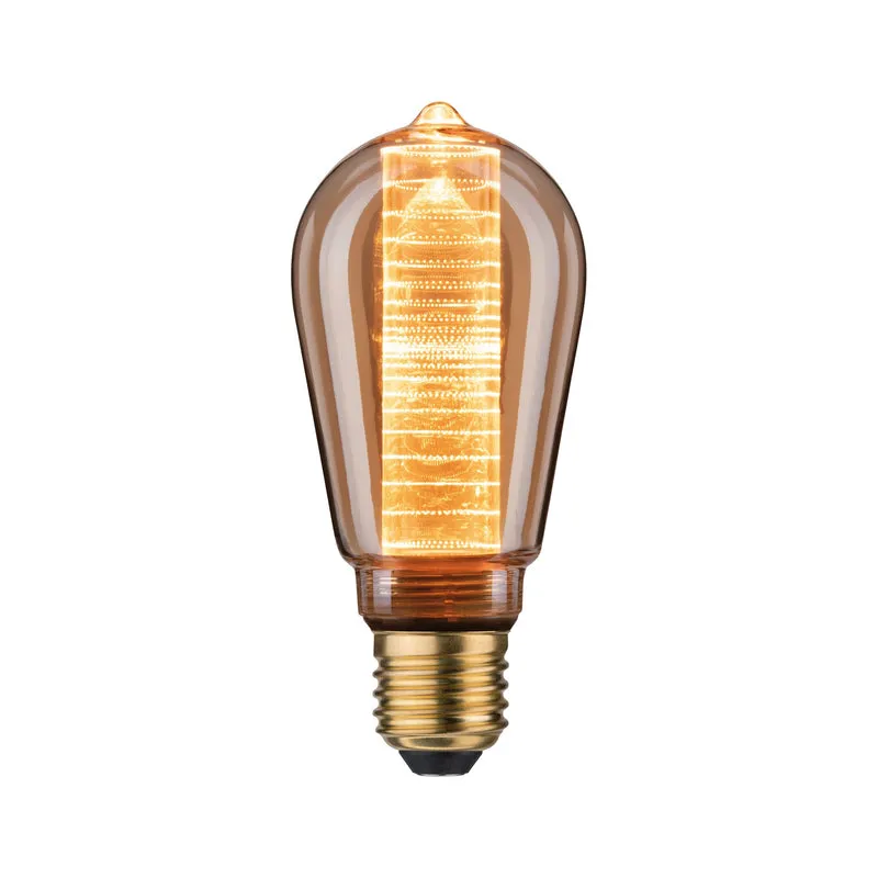 Paulmann LED Vintage-Kolben ST64 Inner Glow E27 Gold mit Innenkolben Ringmuster dimmbar