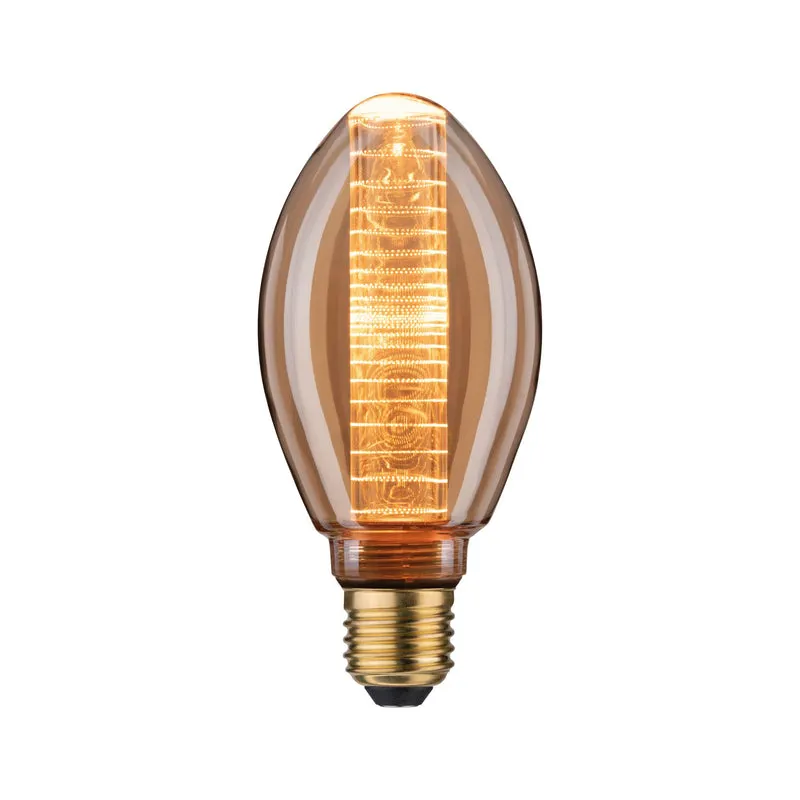 Paulmann LED Vintage-Birne B75 Inner Glow E27 Gold mit Innenkolben Ringmuster dimmbar