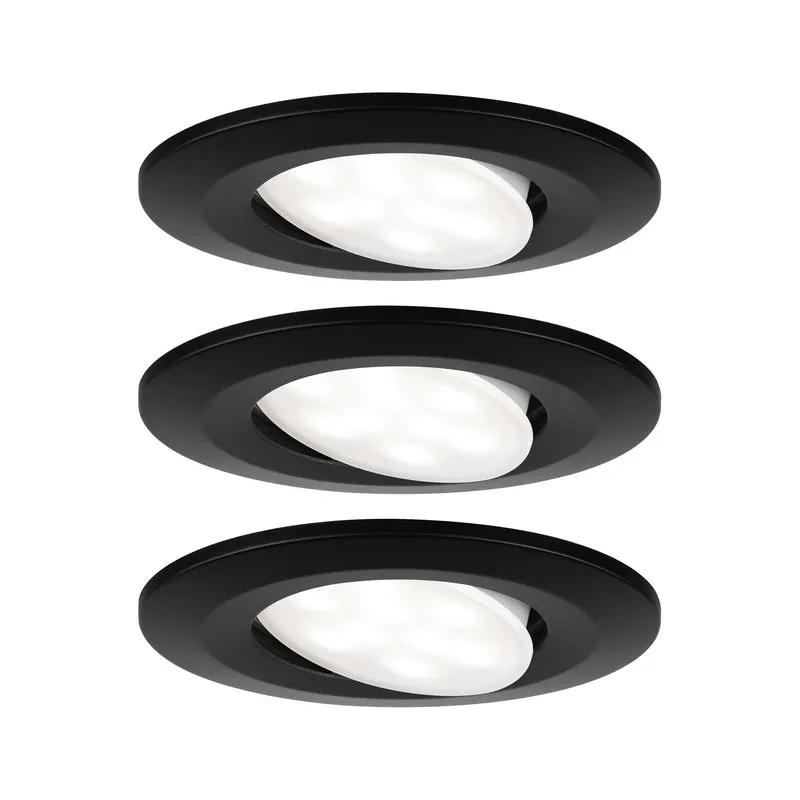 Paulmann EBL Set Calla IP65 rund schwenkbar LED 3x680lm 4000K 6W 230V schwarz matt