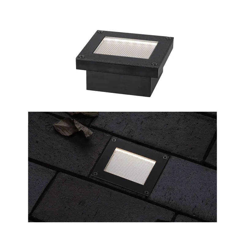 Paulmann Solar LED Bodeneinbauleuchte Domenic IP67 eckig 80x80mm 3000K 0,1W 1lm Schwarz Kunststoff