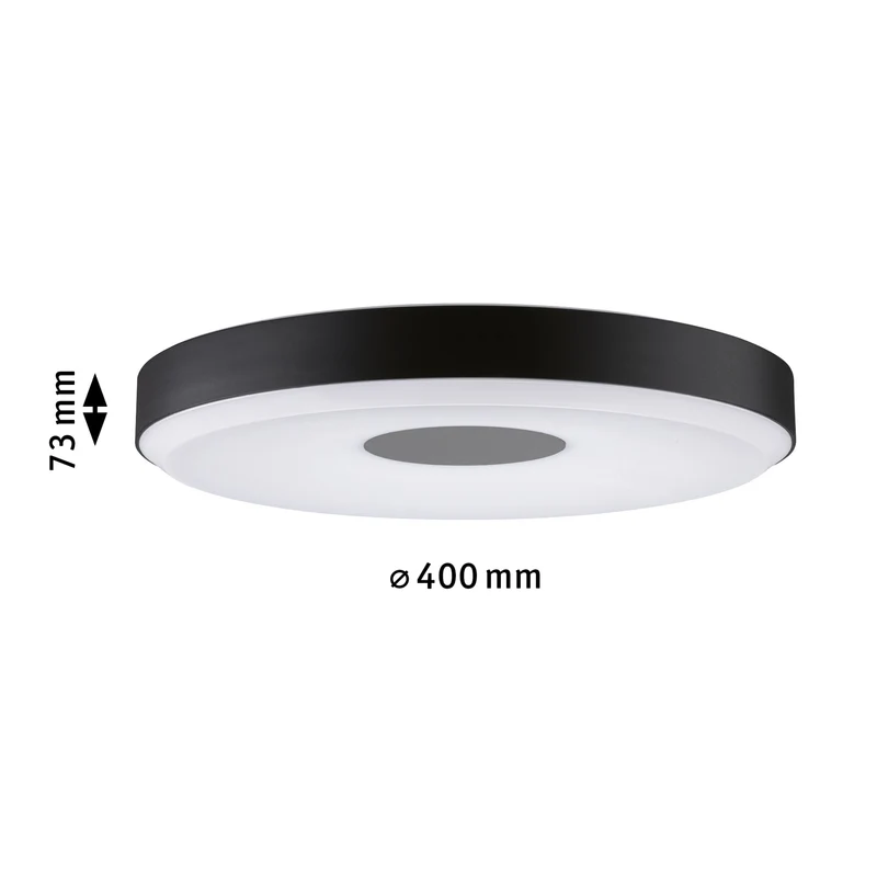 Paulmann LED Deckenleuchte Puric Pane 2700K 2x1600lm 230V 2x23W Schwarz,Grau