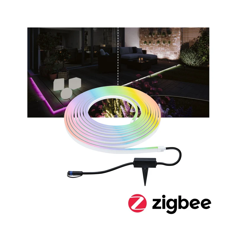 Paulmann Smart Home Zigbee Plug & Shine Smooth Strip RGB Tunable White IP67 39W DC 24V 10m