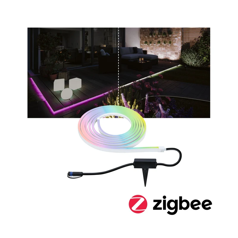 Paulmann Smart Home Zigbee Plug & Shine Smooth Strip RGB Tunable White IP67 22W DC 24V 5m