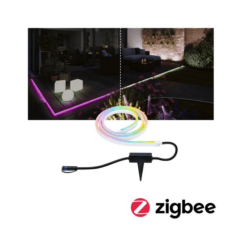 Paulmann Smart Home Zigbee Plug & Shine Smooth Strip RGB Tunable White IP67 11W DC 24V 2m