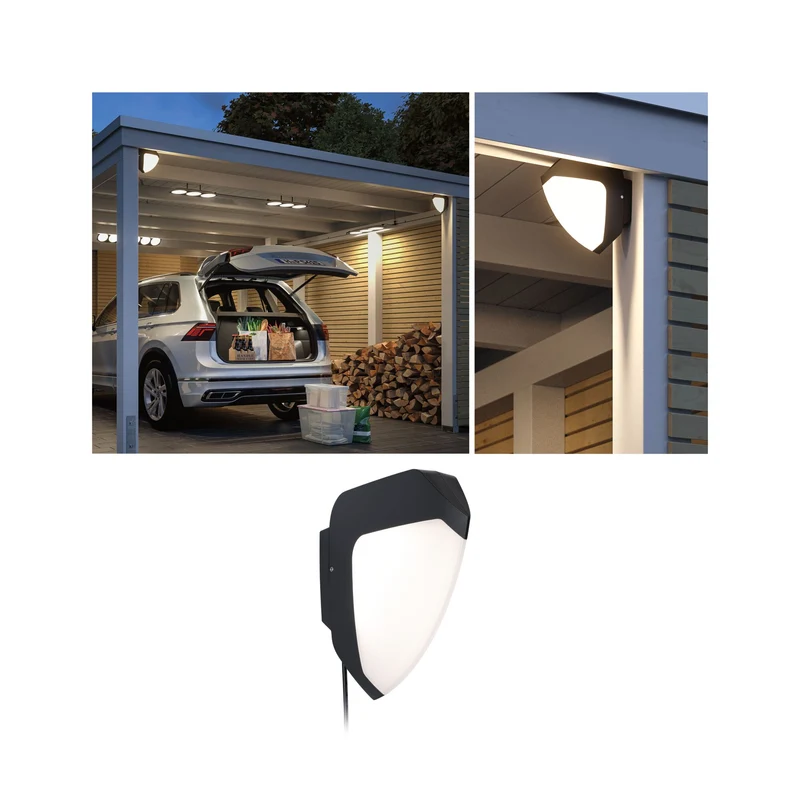Paulmann Park + Light LED Außenwandleuchte Ikosea mit Bewegungsmelder IP44 50x203mm 3000K 2x2,8W 2x300lm 12V Anthrazit Kunststoff