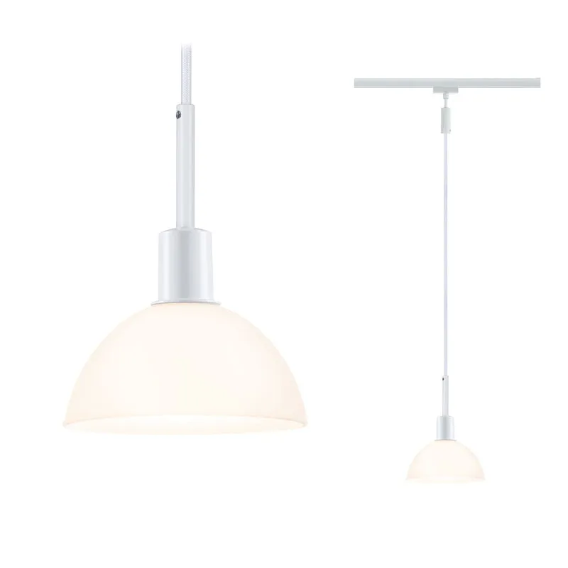Paulmann URail Pendel Sarrasani max 20W E14 Weiß /Opal 230V Metall Glas