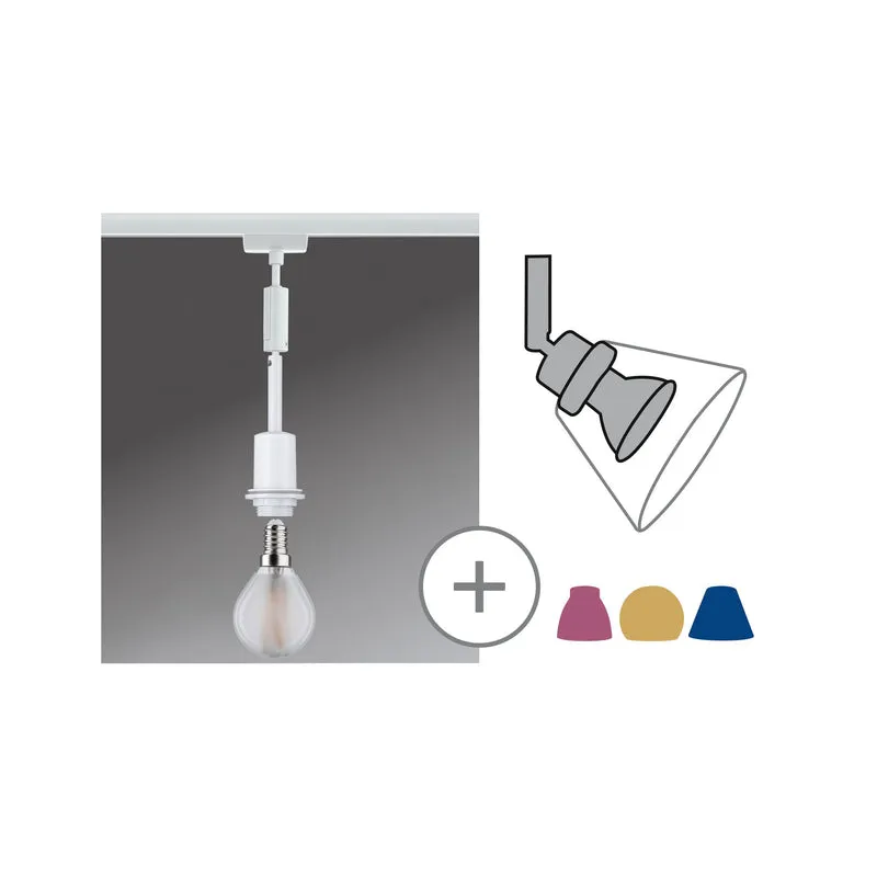 Paulmann URail DecoSystems Pend max1x20W E14 Weiß 230V Metall/Kunststoff Stoffkabel