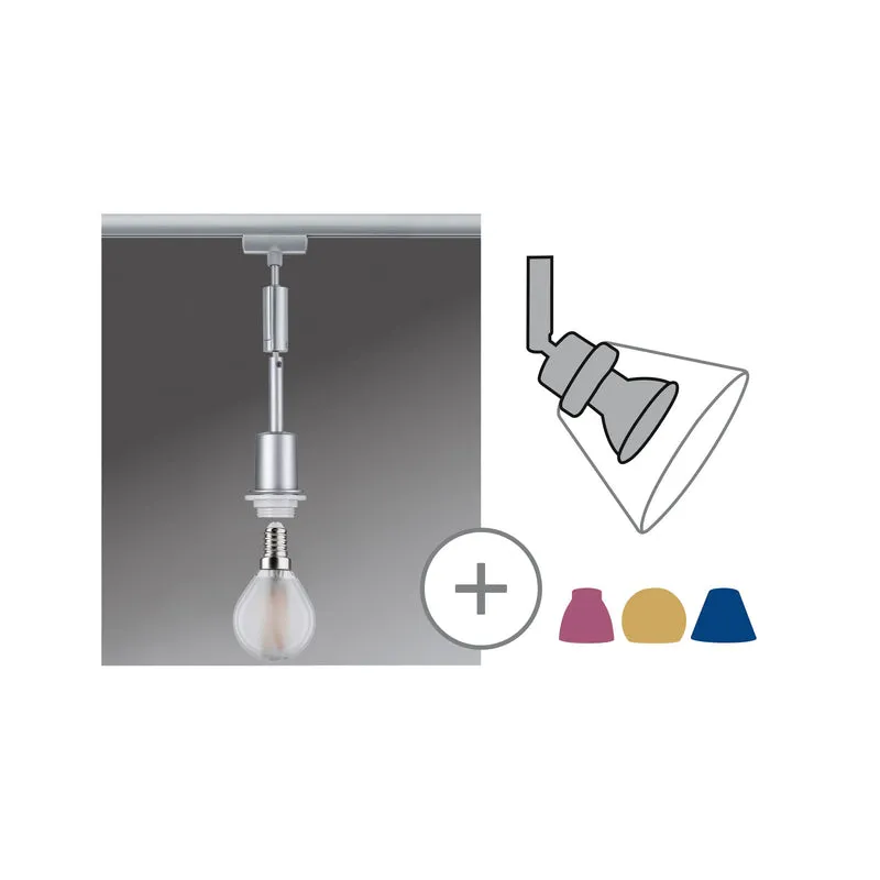 Paulmann URail DecoSystems Pend max1x20W E14 Chr matt 230V Metall/Kunststoff Stoffkabel