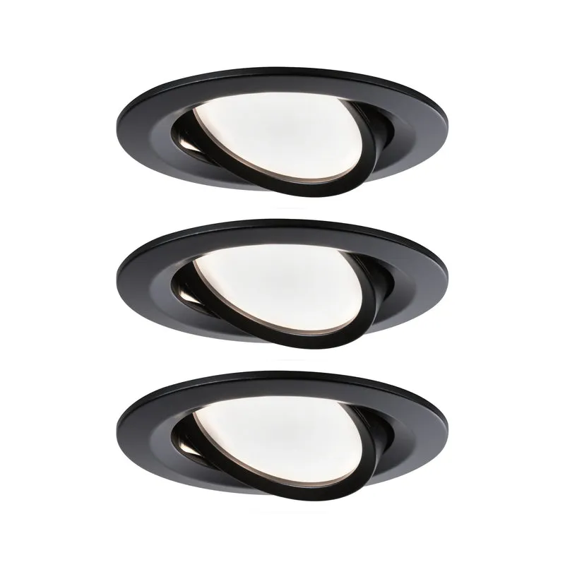Paulmann EBL Nova Coin rund schwenkbar LED 3x6,5W 2700K 230V Schwarz matt/Alu