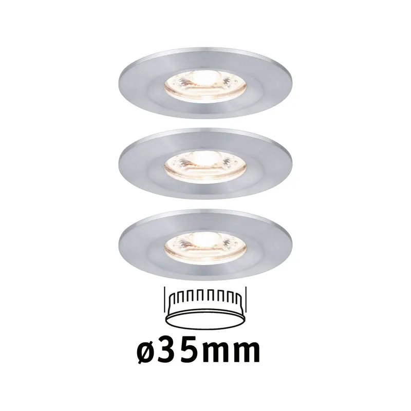 Paulmann EBL Nova mini Coin rund starr IP44 LED 3x4W 310lm Alu gedreht/Alu