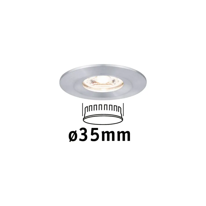 Paulmann EBL Nova mini Coin rund starr IP44 LED 1x4W 310lm Alu gedreht/Alu