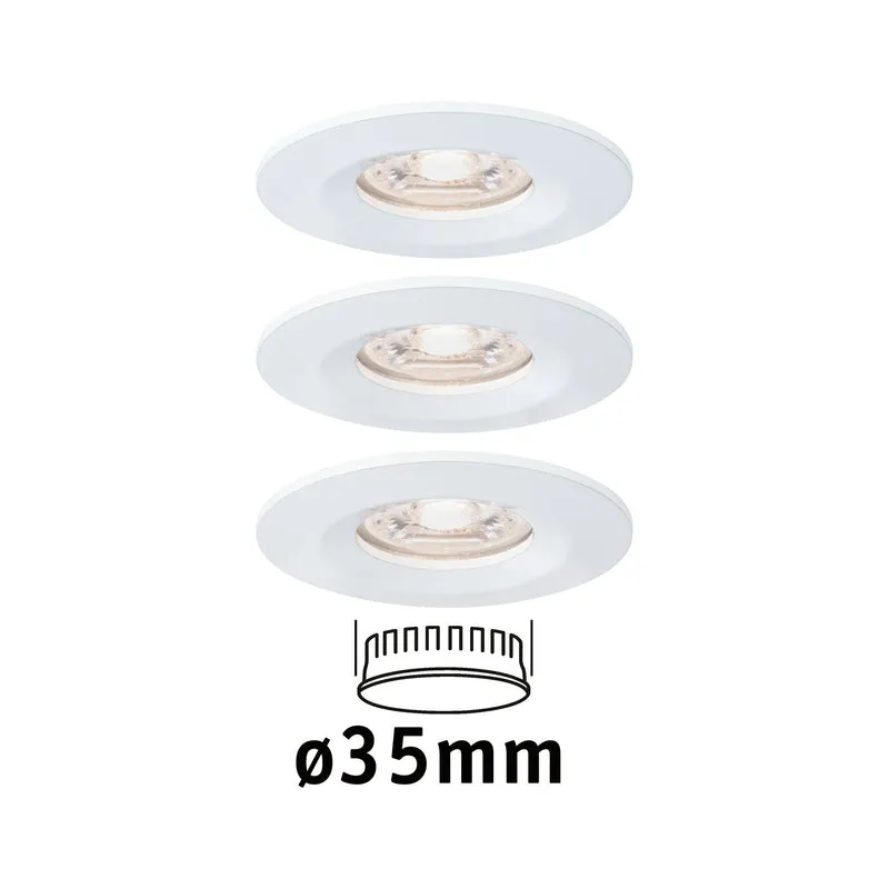 Paulmann EBL Nova mini Coin rund starr IP44 LED 3x4W 310lm Weiß matt/Alu
