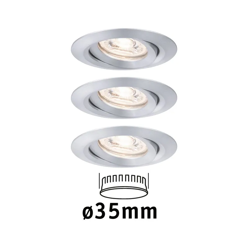 Paulmann EBL Nova mini Coin rund schwenkbar LED 3x4W 310lm Alu gedreht/Alu