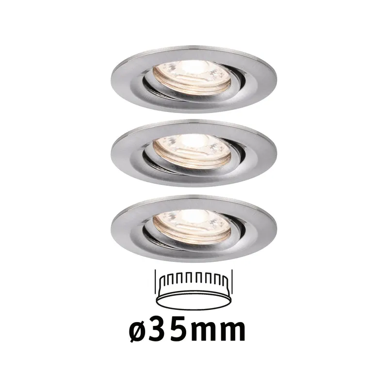 Paulmann EBL Nova mini Coin rund schwenkbar LED 3x4W 310lm Eisen gebürstet/Alu