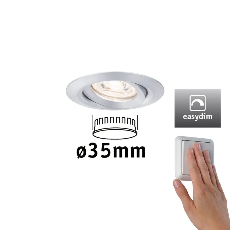 Paulmann EBL Set Nova mini Plus Coin EasyDim schwenkb 1x4,2W 2700K 230V Alu gedr/Alu
