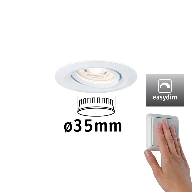 Paulmann EBL Set Nova mini Plus Coin EasyDim schwenkb 1x4,2W 2700K 230V Weiß matt/Alu