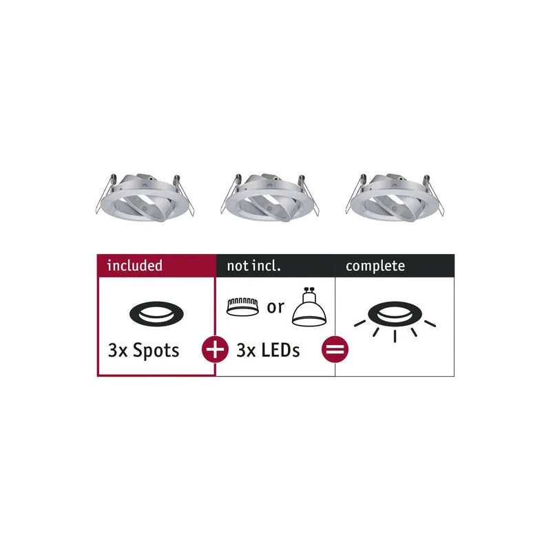 Paulmann EBL Choose 3er Spot schwenkbar max 3x10W 230V 51mm Alu gedr Alu