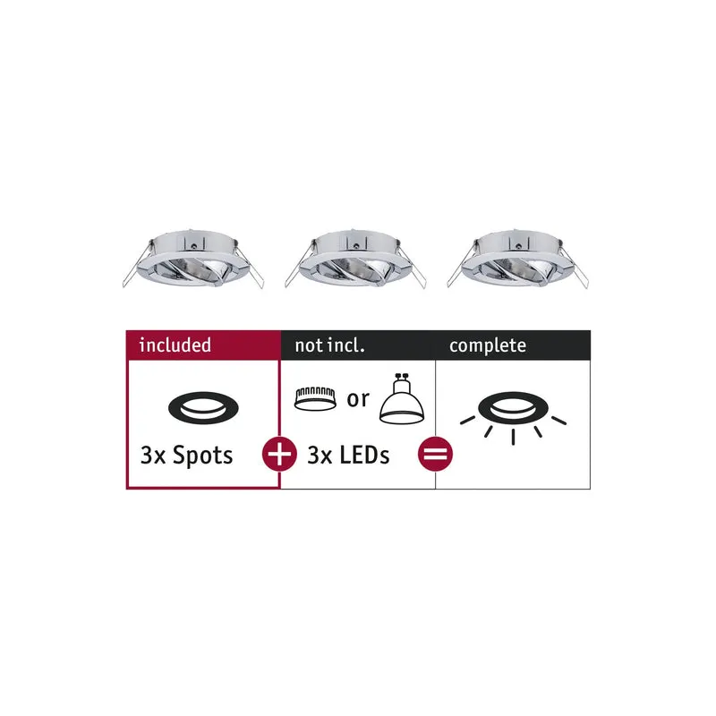 Paulmann EBL Choose 3er Spot schwenkbar max 3x10W 230V 51mm Chrom Alu