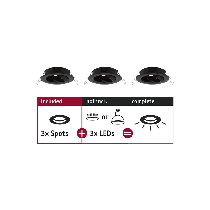 Paulmann EBL Choose 3er Spot schwenkbar max 3x10W 230V 51mm Schwarz matt Alu
