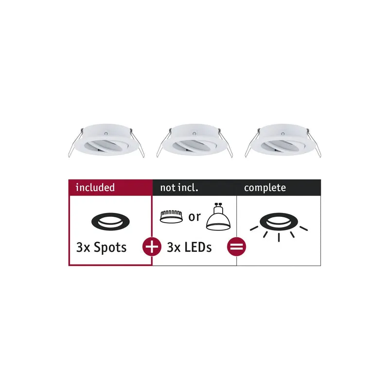 Paulmann EBL Choose 3er Spot schwenkbar max 3x10W 230V 51mm Weiß matt Alu