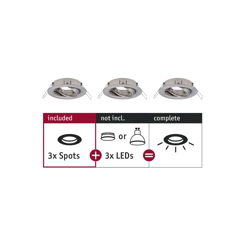 Paulmann EBL Choose 3er Spot schwenkbar max 3x10W 230V 51mm Eisen geb Alu