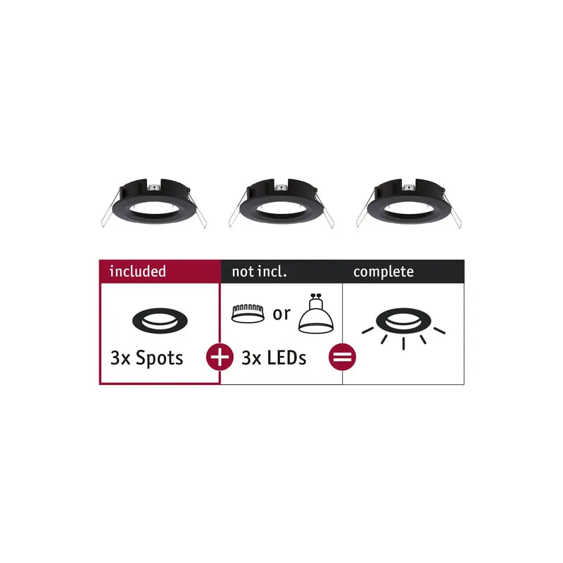 Paulmann EBL Choose 3er Spot starr max 3x10W 230V 51mm Schwarz matt Alu