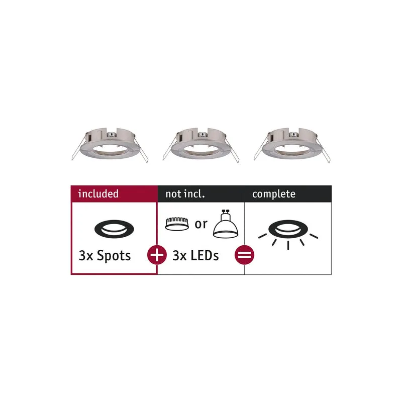 Paulmann EBL Choose 3er Spot starr max 3x10W 230V 51mm Eisen geb Alu