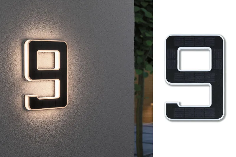 Paulmann Outdoor Solar Hausnummer 9 3000K IP44 Akku wechselbar