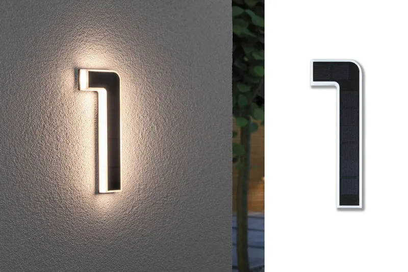Paulmann Outdoor Solar Hausnummer 1 3000K IP44 Akku wechselbar