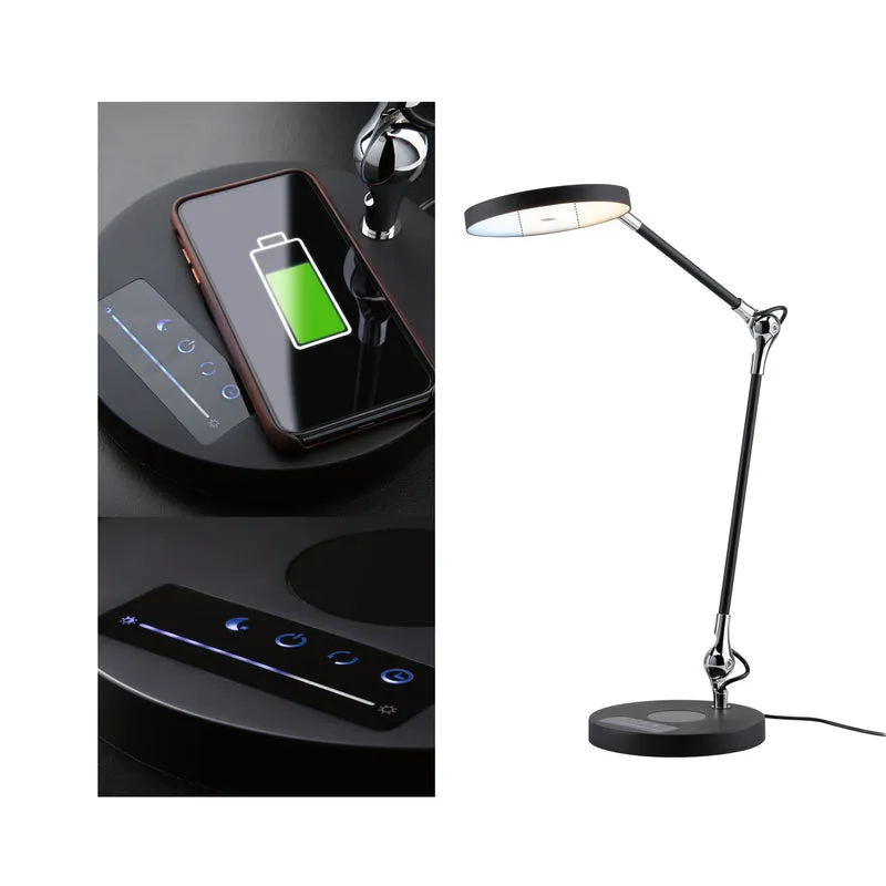 Paulmann AS Numis LED Deskl 11W sw QI tunW dim Kabell 1,50m