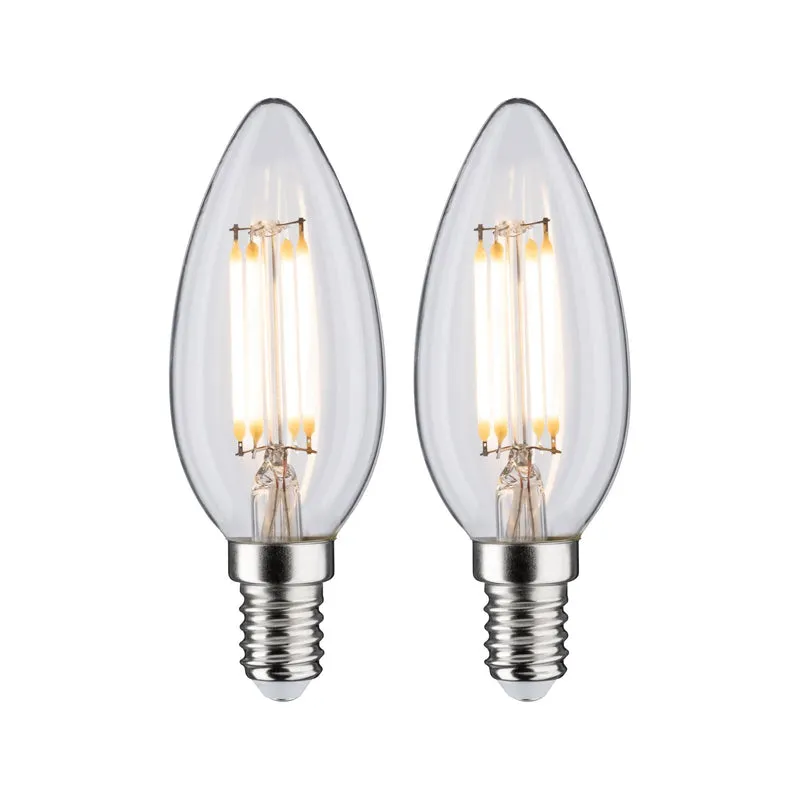 Paulmann LED Fil 2er Kerzen 470lm E14 2700K klar 4,5W 230W