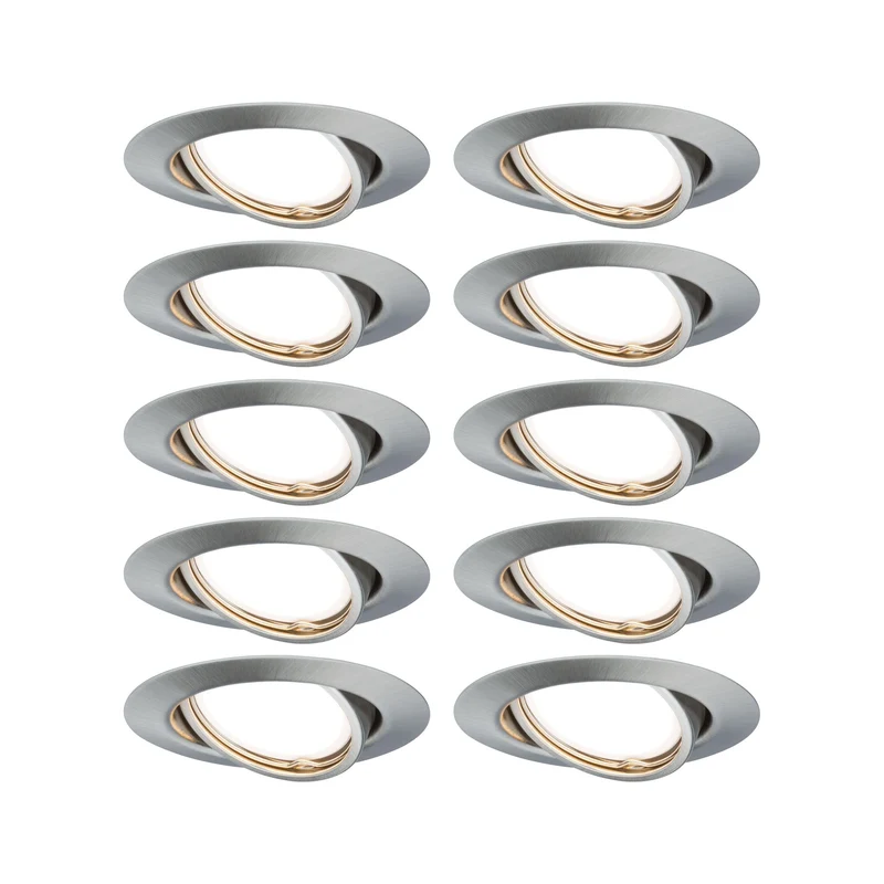Paulmann Einbauleuchte LED Base rund max. 10x10W GU10 Eisen gebürstet