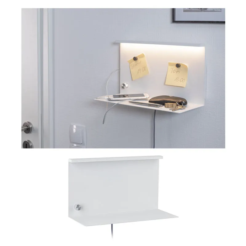 Paulmann LED Wandleuchte mit Ablage Jarina 4,5 W Weiß/Metall