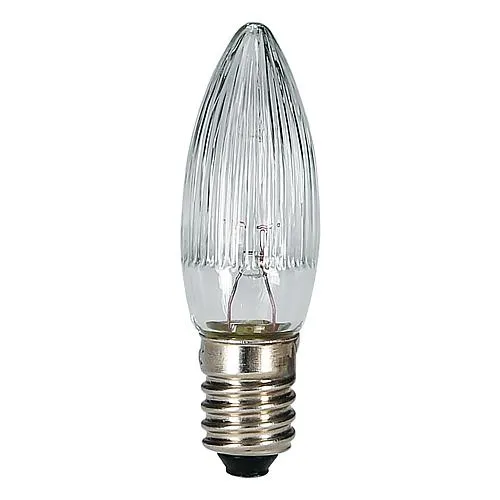 3x Ersatzlampen (EGB) Topkerzen geriffelt für außen 14V, 3W, E10
