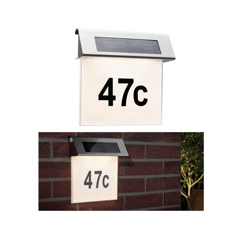 Paulmann Special Solar Hausnummernleuchte IP44 LED 1x0,2W Edelst./Weiß Edelstahl/Acryl
