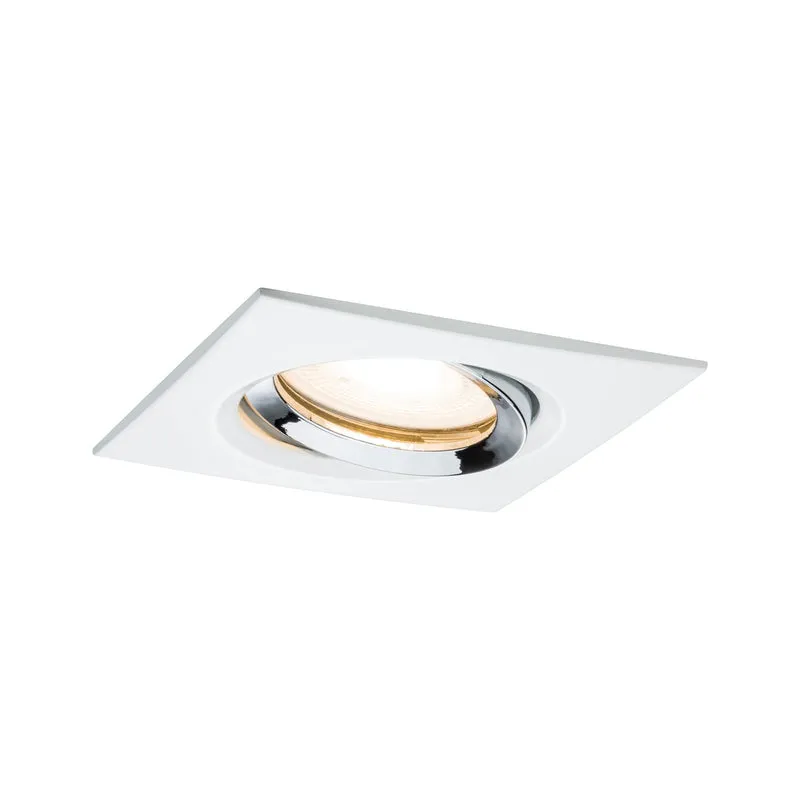 Paulmann EBL Set Nova Plus IP65 schwb eck max1x 35W GU10/GU5,3 Weiß matt-Chrom/Alu Zink