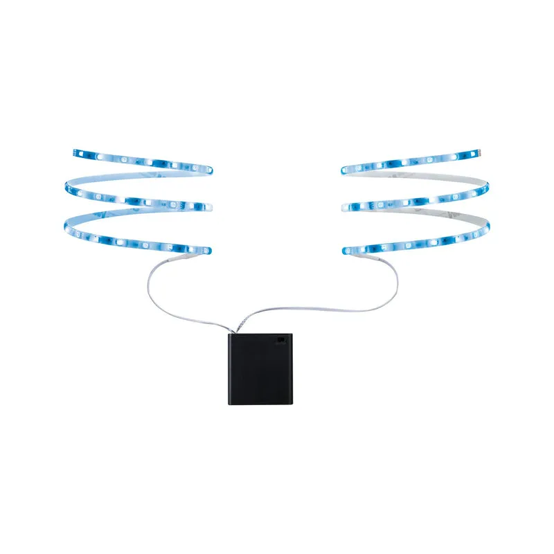 Paulmann Function Mobil Strip 2x80cm Blau 0,6W 9V 4xAA Weiß Metall/Kunststoff