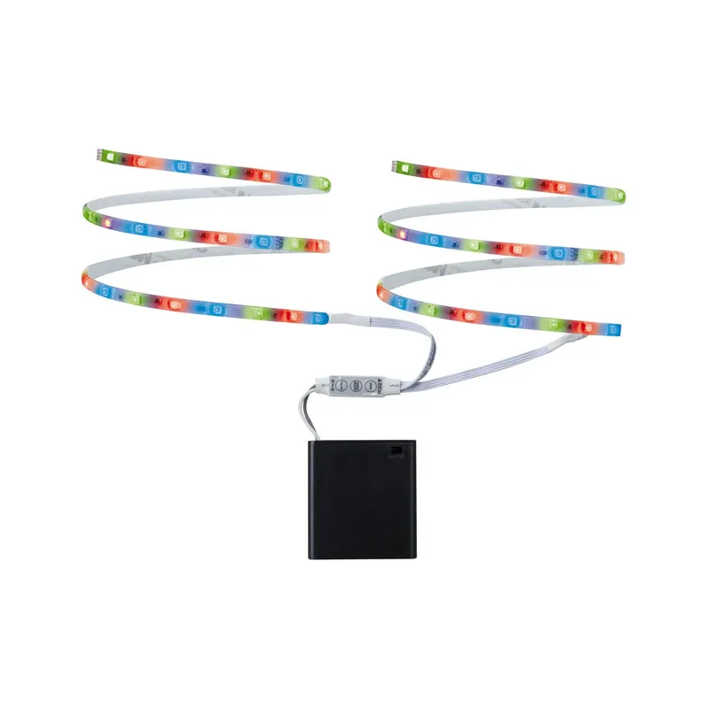 Paulmann Function Mobil Strip 2x80cm RGB 1,2W 9V 6LR61 Weiß Metall/Kunststoff