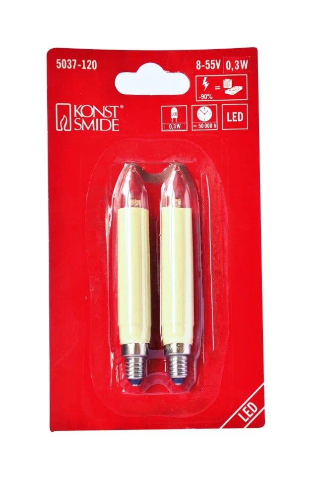 2x LED Schaftkerze E10 8-55V ww 5037-120