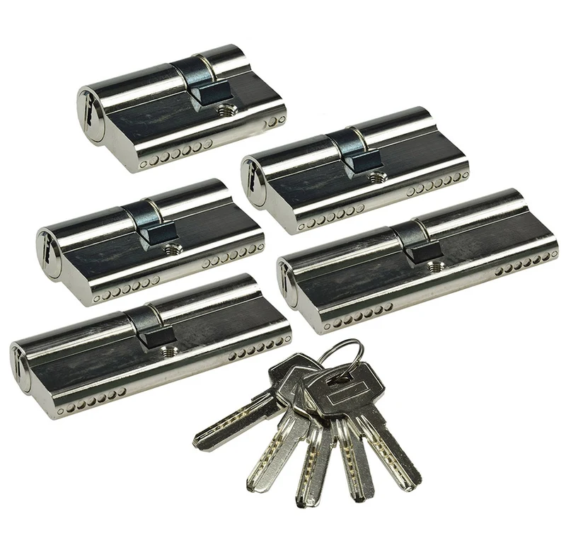 Schließzylinder-Set 5 30/10-30/30-35/35 Profil-Zylinder, 5 Sicherheits-Schlüssel