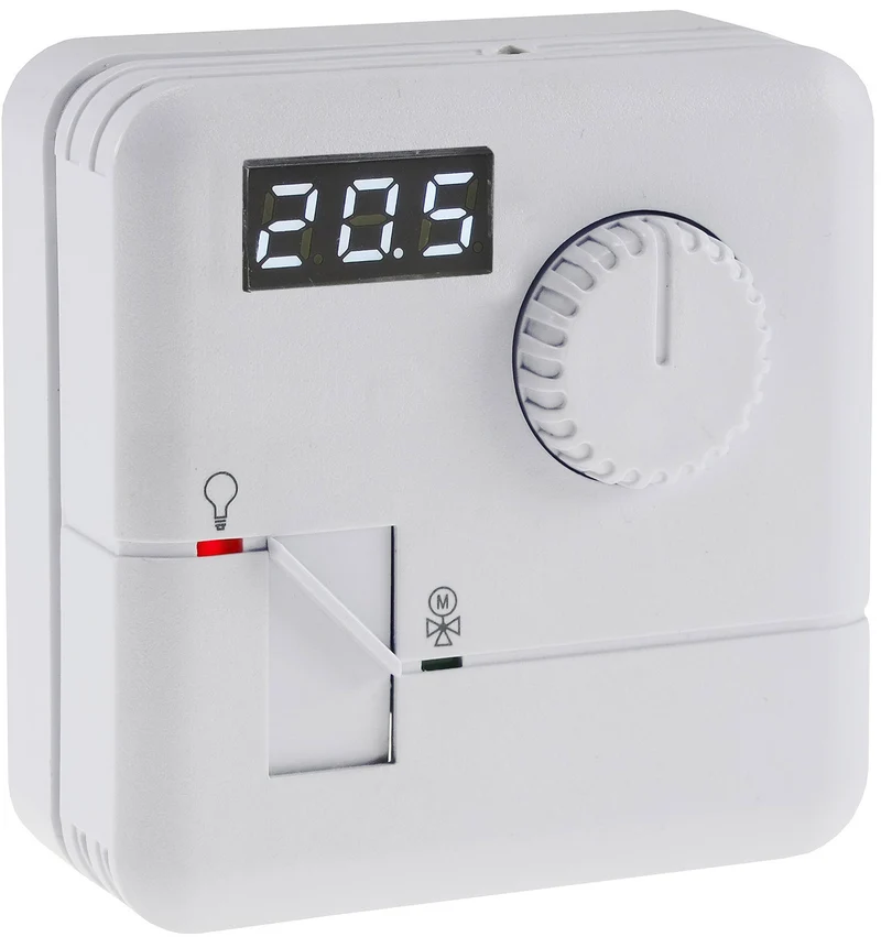 Raumtemperatur-Regler Thermostat "RT-55" 7A, weißes LED-Display, 5-30°C, 110-230V