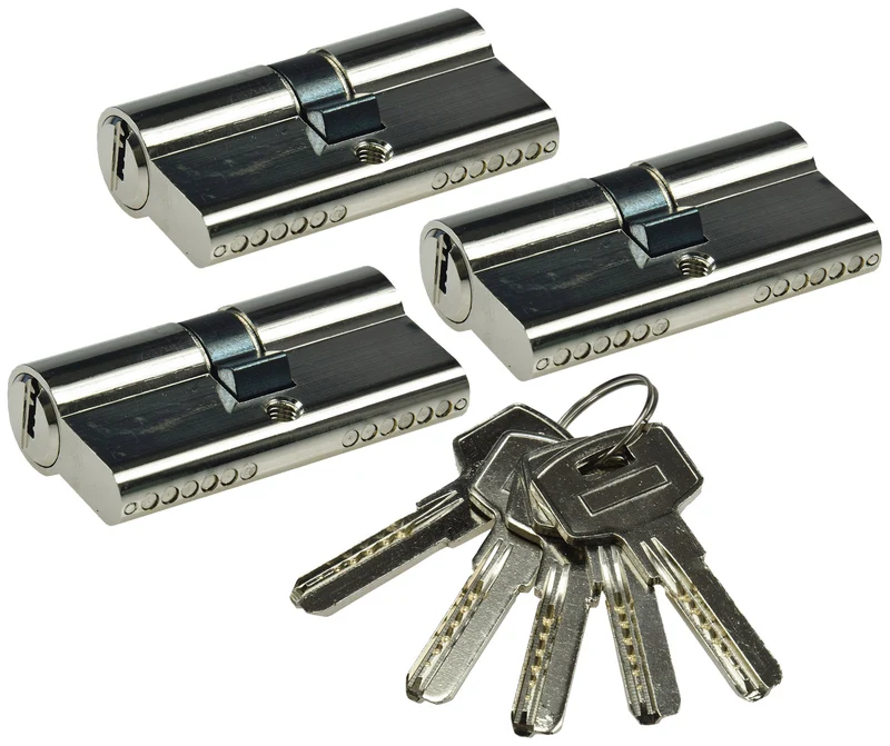 3x Schließzylinder 60mm SET (30+30mm) Profil-Zylinder, 5 Sicherheits-Schlüssel
