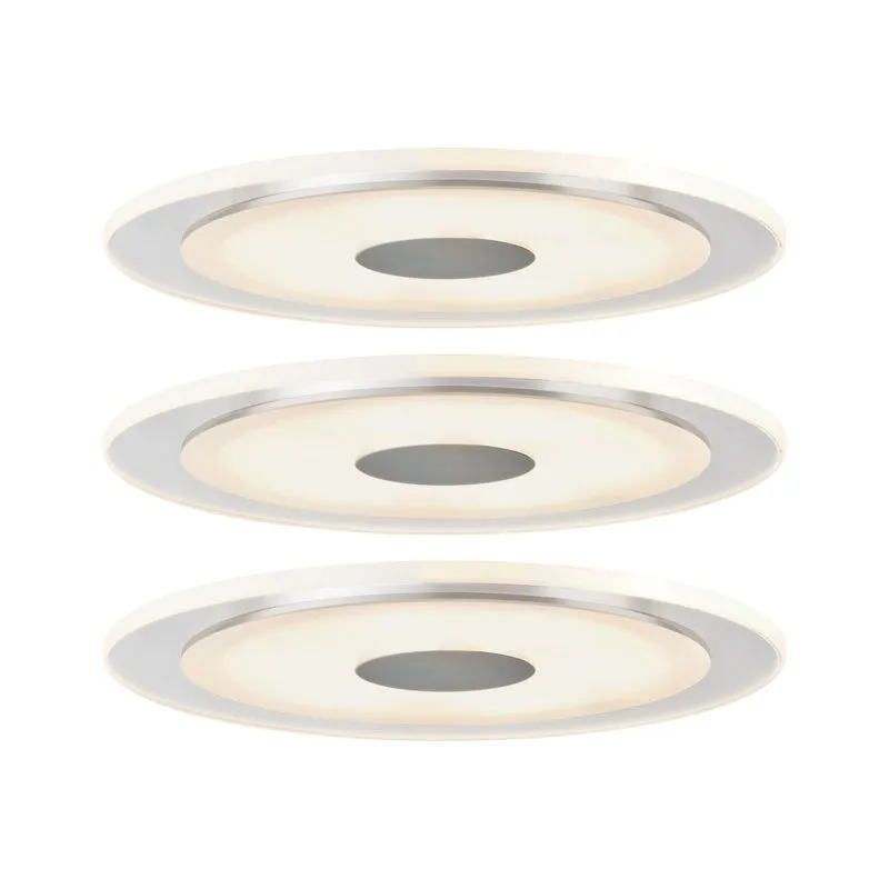 Paulmann Premium EBL Set Whirl rund dim LED 3x6W 18VA 350mA 150mm Alu g/Satin Alu/Acryl