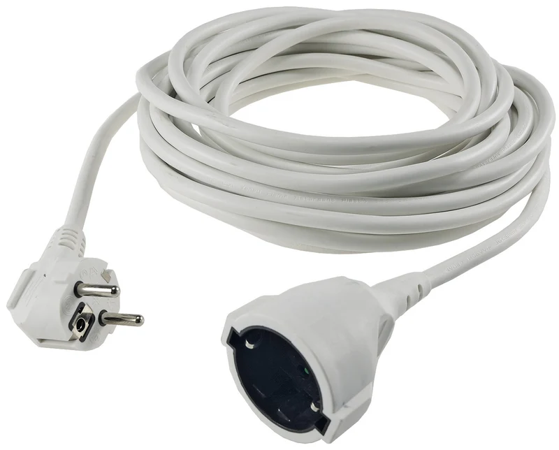 Schutzkontakt-Verlängerung, 10m, weiß H05VV-F3G 1,5mm² 16A/250V