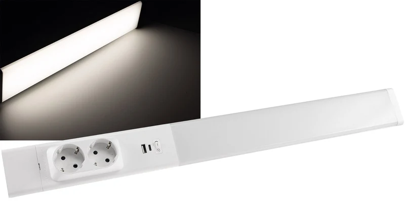 LED Unterbauleuchte "Arusha", weiß USB A+C PD, 60cm, Licht neutralweiß
